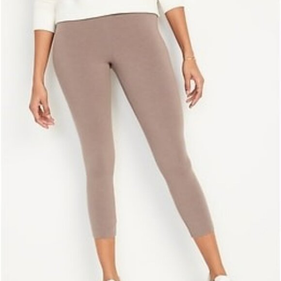 High-Rise Cropped Leggings - Mauve - Picture 1 of 4